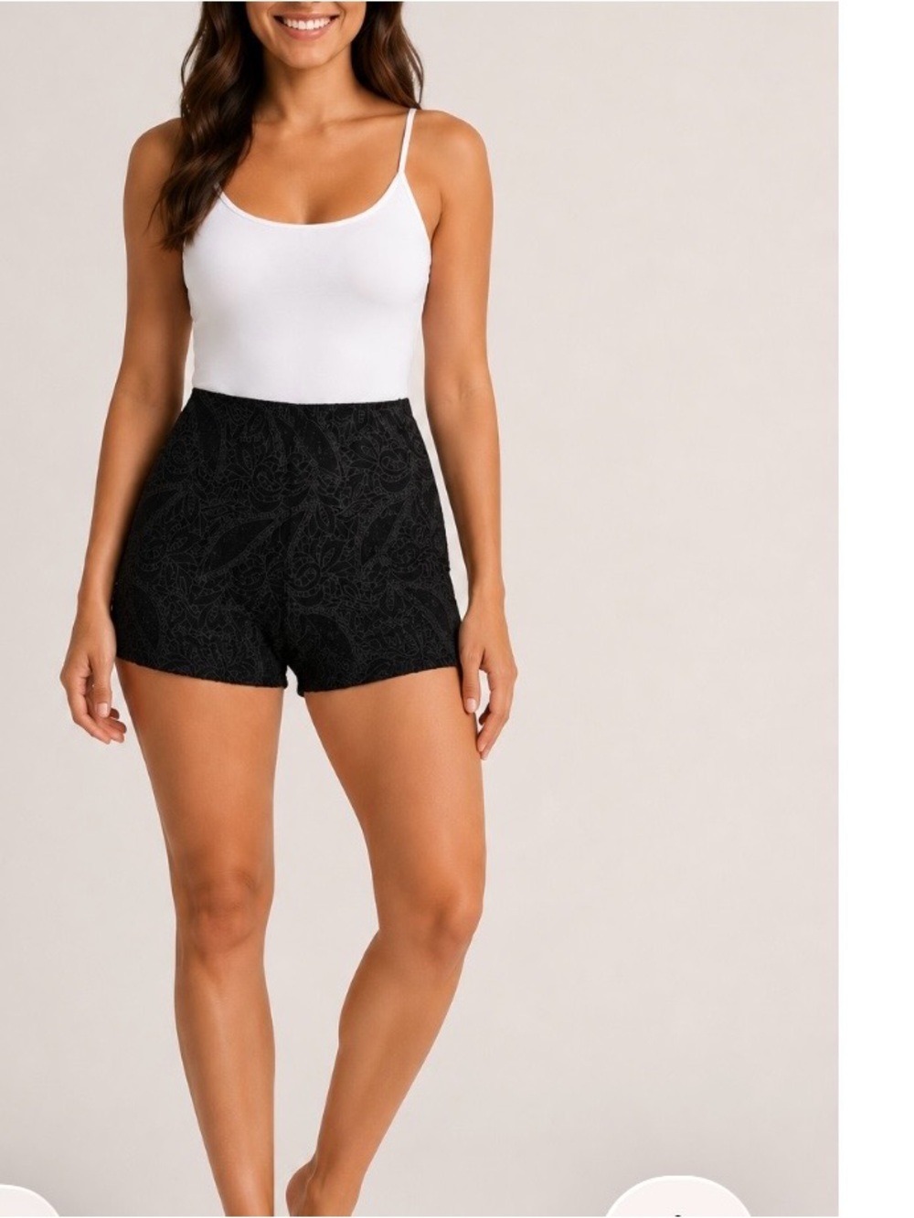 Forever 21 Black High Waisted Lace Shorts Medium
